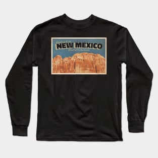 Greetings from New Mexico - Vintage Travel Postcard Design Long Sleeve T-Shirt